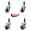 Service Caster 2 Inch Thermoplastic Wheel 3/4 Inch Expanding Stem Caster Set with 2 Brakes SCC-EX05S210-TPRS-34-2-SLB-2